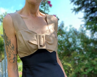 Vintage 1960s Color Block Cocktailkleid, Größe S