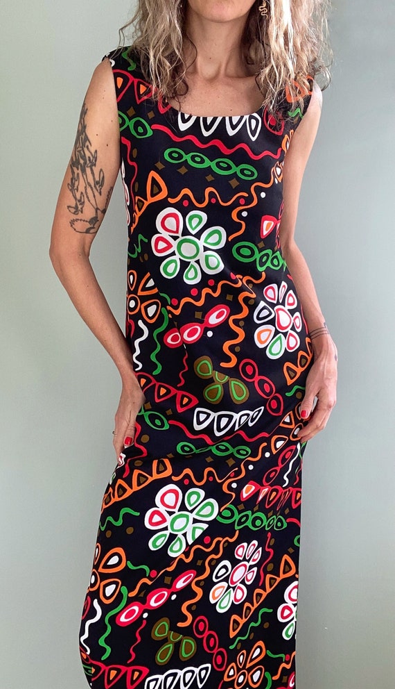 Vintage 1970s Holiday Party Maxi Dress, Size Small Vintage 1970s Holiday Party Maxi Dress, Size Small