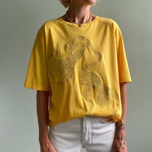 Vintage 1980s MONDI Tassel Applique Cotton T Shirt, Medium image 8