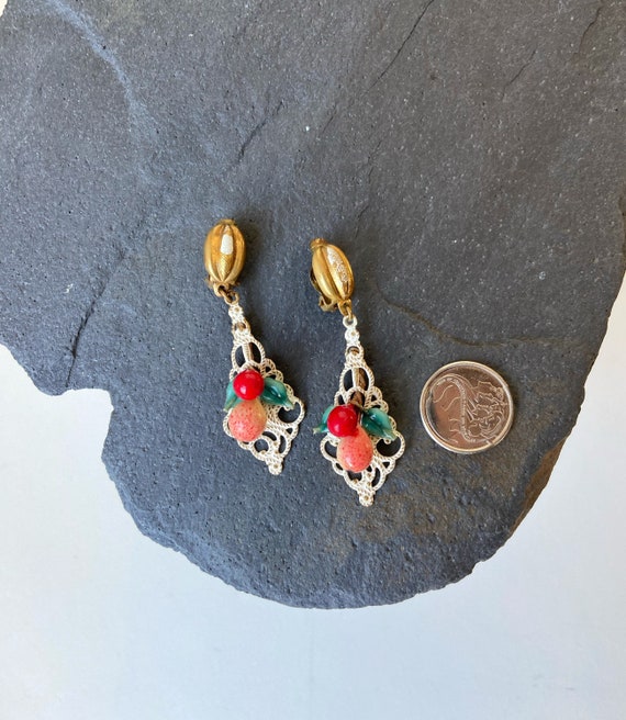 Clip-On Vintage Fruit Bowl Earrings