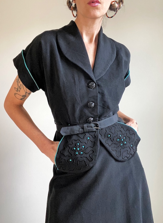 Vintage 1940s Victory Suit Set, Rayon Dress Suit w