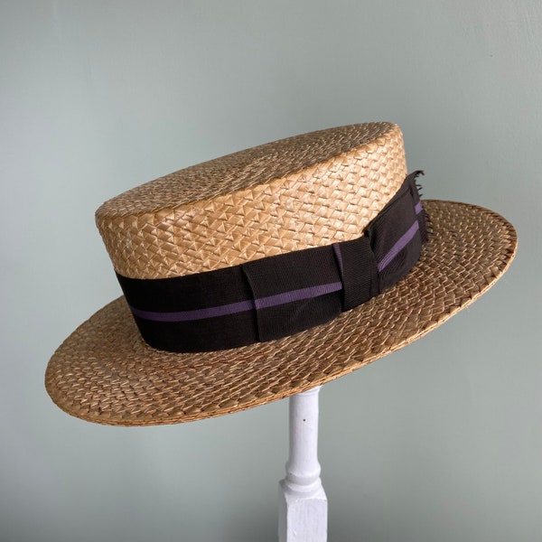Straw Boater Hat Etsy