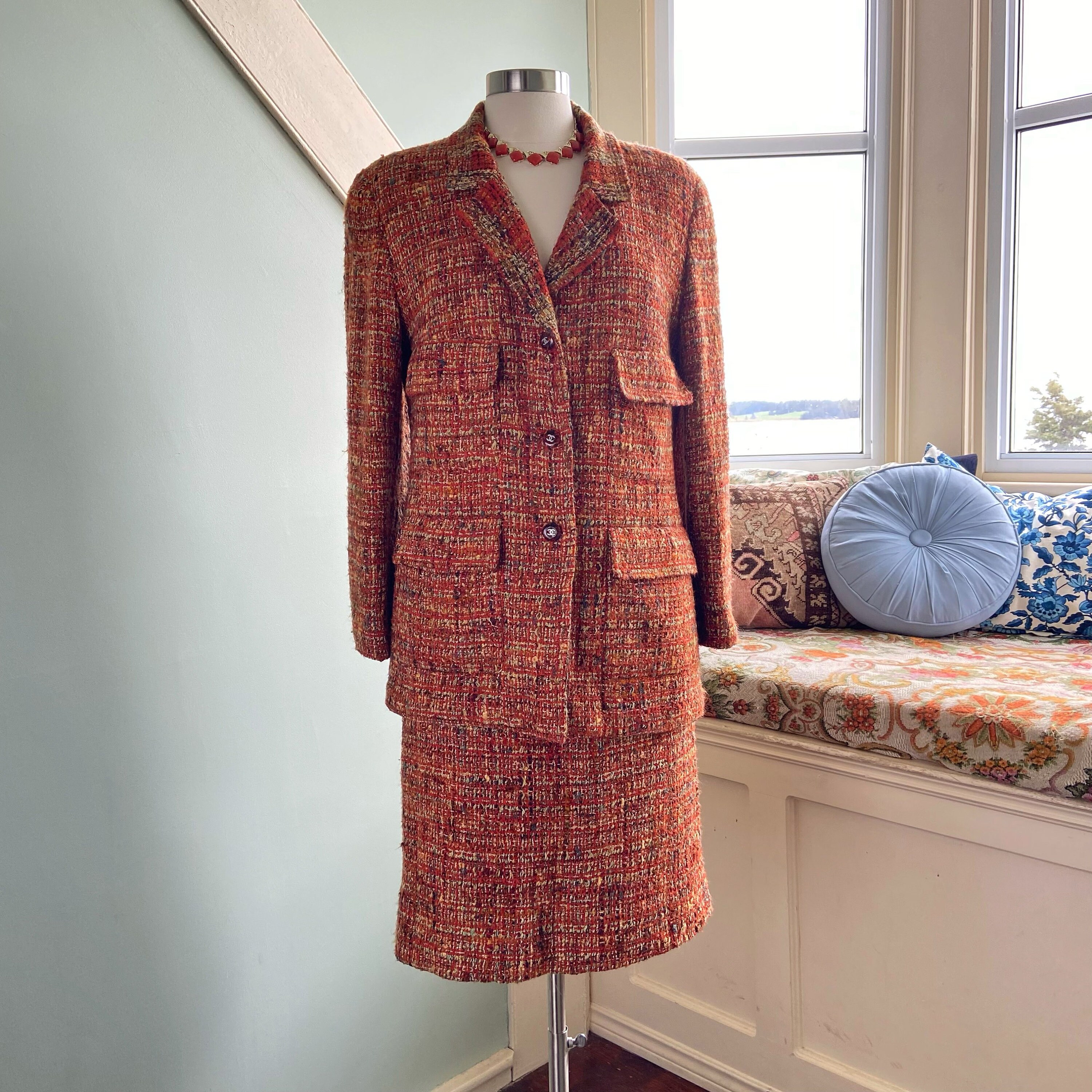 Vintage Chanel SS 1997 Crochet Trim Tweed Jacket & Skirt Set – Recess