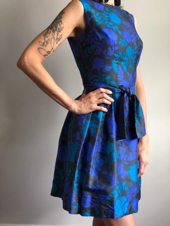 60s House of Nu Mode Floral Cocktail Party Dress
