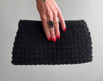 Vintage 1940s Woven Corde Clutch Purse