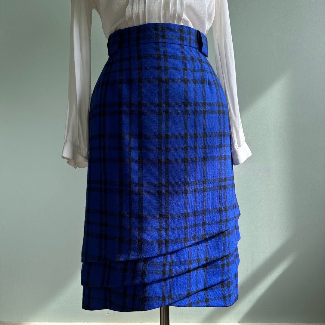 1990s Escada Black Pencil Skirt with Draped Detail