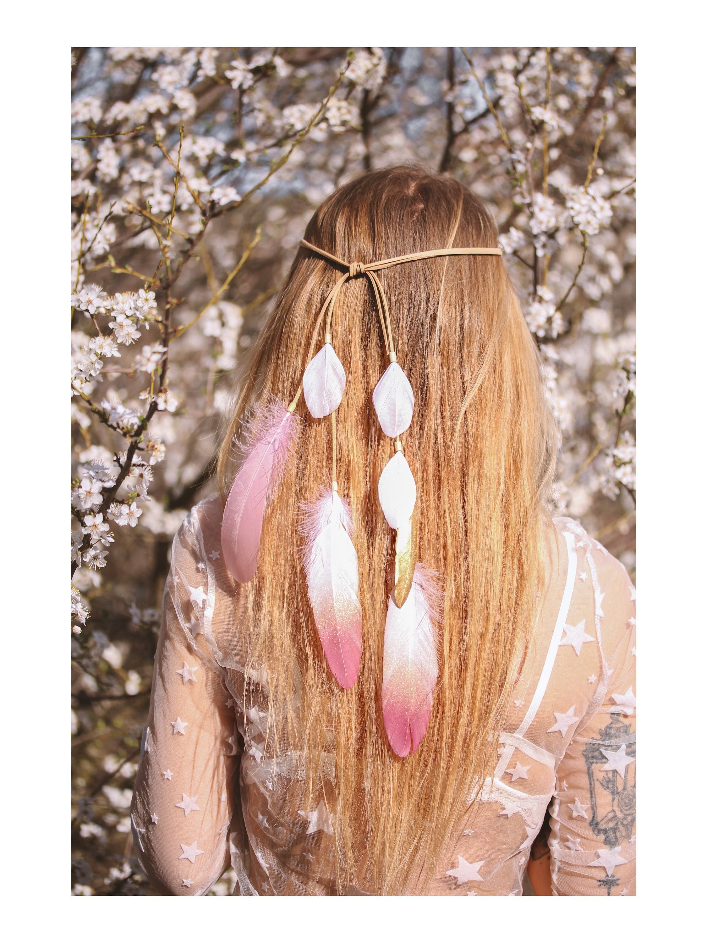 Boho Feather Headpiece Bohemian 