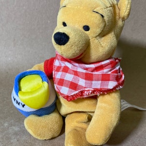 Disney Store Winnie The Pooh Picnic Mini Bean Bag 8” Plush