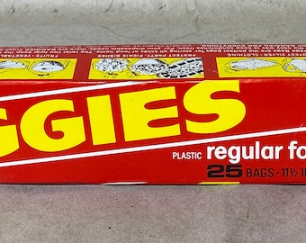 Vintage Hefty Baggies 25 Plastic Food Storage Gallon Bags 11.5x13