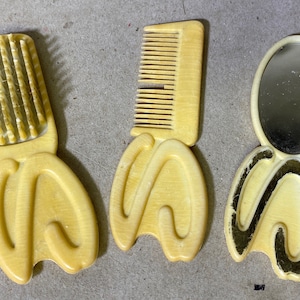 Vintage Sindy Doll Cut N Style-accessoires: borstel, kam en spiegel