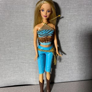 Mattel Barbie Fashion Fever Doll Wearing Animal Print Outfit- EUC!!