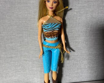 Mattel Barbie Fashion Fever Doll Wearing Animal Print Outfit- EUC!!