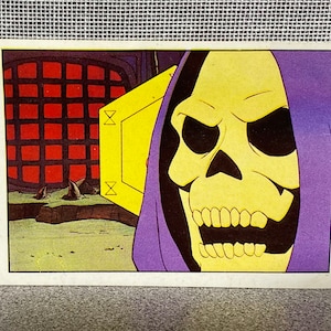 Vintage 1983 Panini Masters of the Universe Stickers Skeletor #86