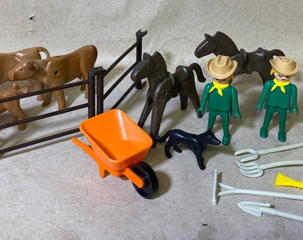 Vintage 1974 Playmobil Farmer Deluxe 21pc Set #1504