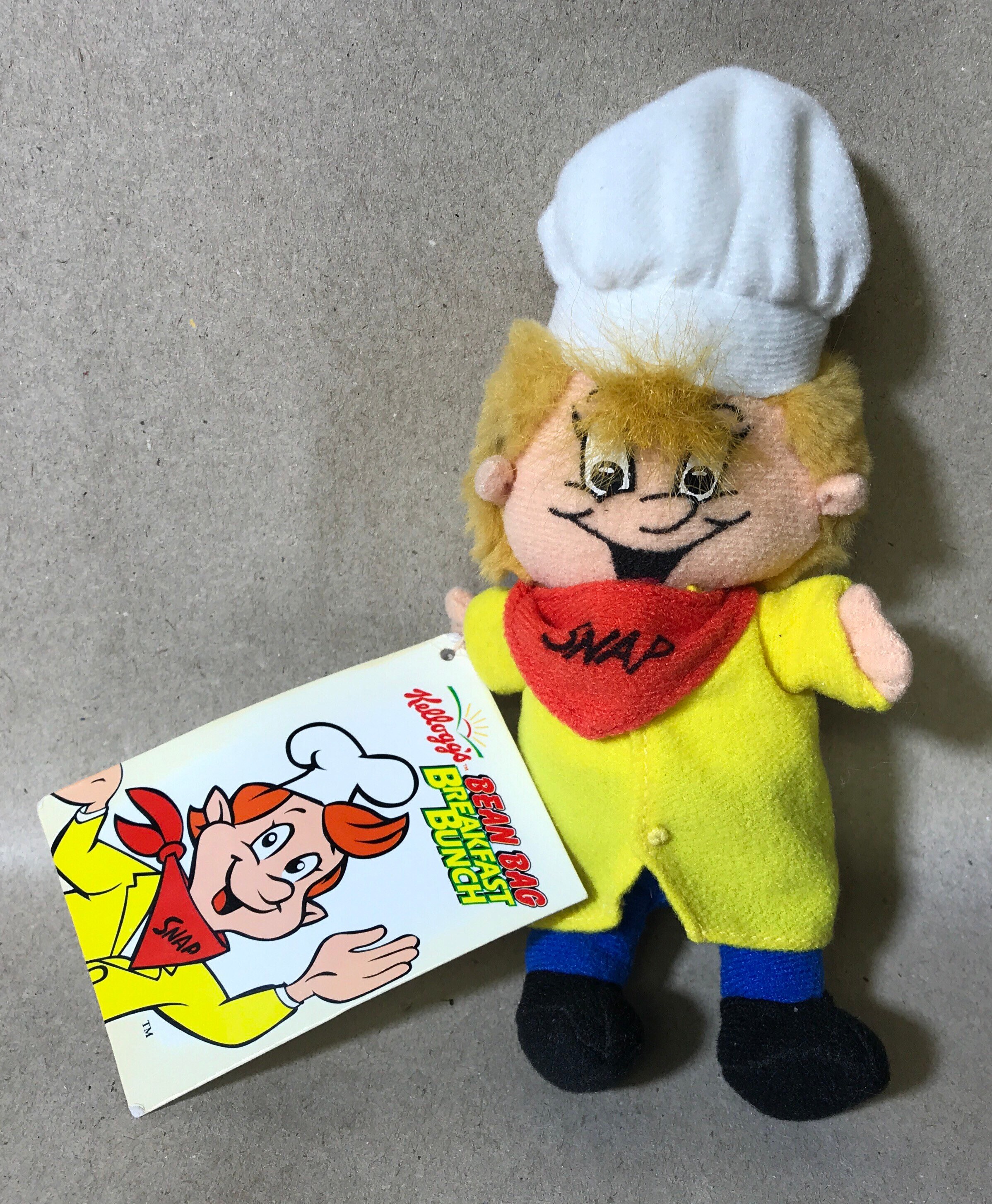 Vintage 1997 Kellogg's Breakfast Bunch Snap, Crackle & Pop 7” Bean