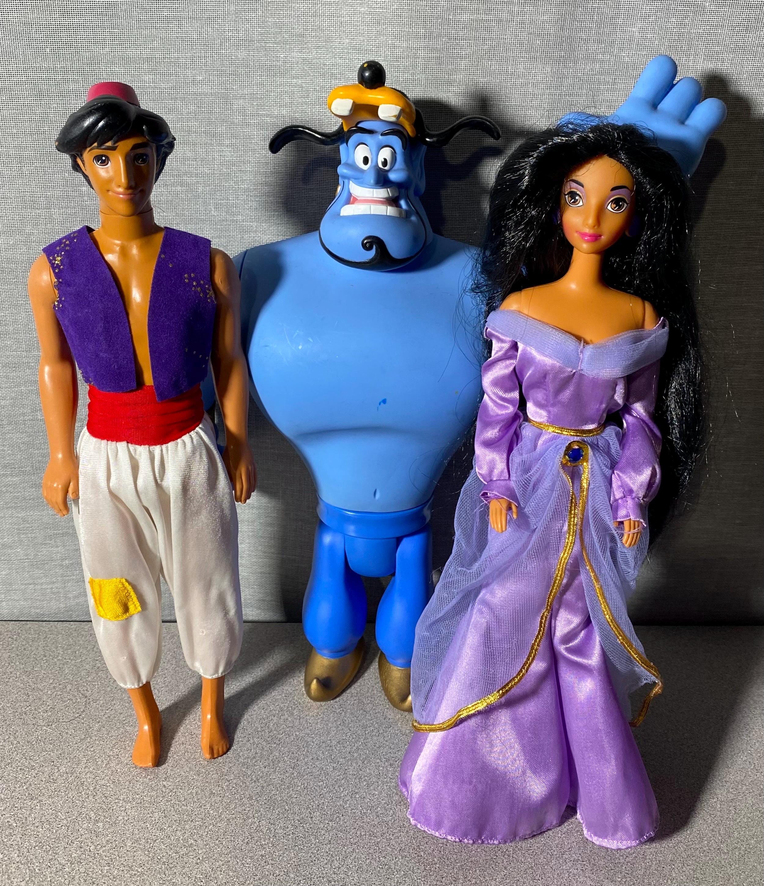 Vintage 1993 Mattel Water Jewel Magic Jasmine, Aladdin & Tourist