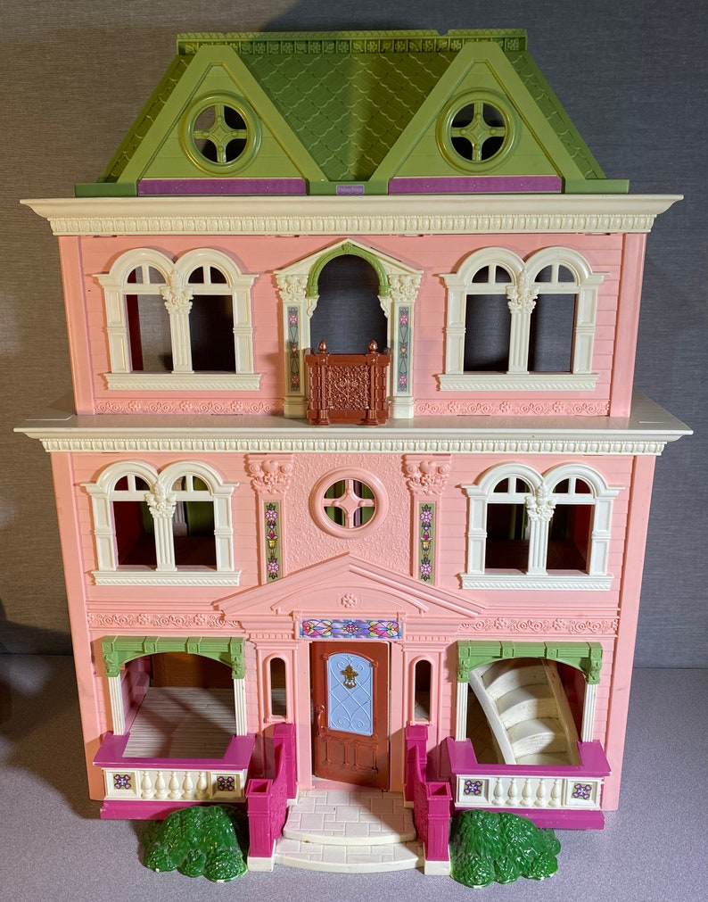 Vintage Fisher Price Loving Family Grand Mansion Victorian Dollhouse & Dolls image 2