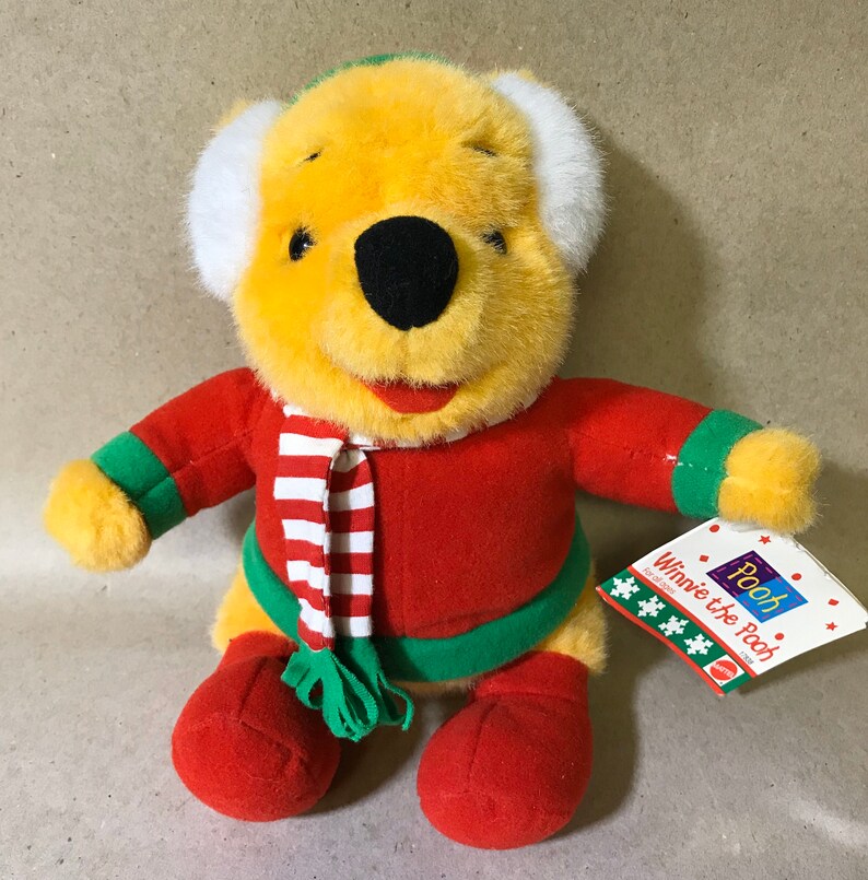 Vintage 1997 Mattel Disney Winnie The Pooh 10 Holiday Plush | Etsy