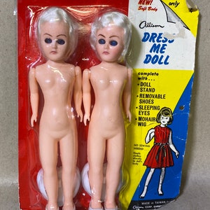 Vintage Allison Dress Me Dolls W/Stands & Shoes