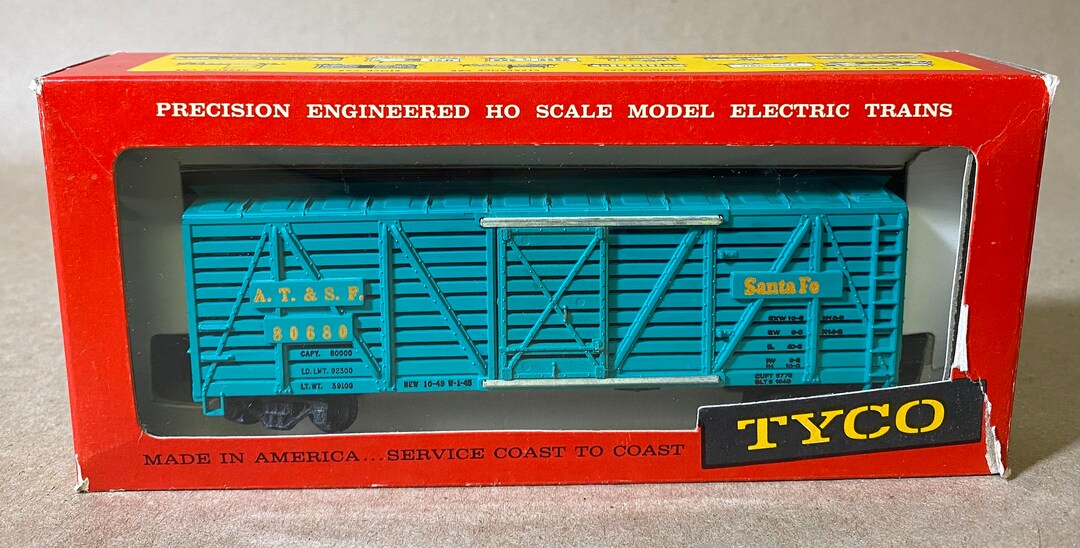 Vintage Tyco HO Scale Electric Trains Santa Fe Stock Car NEW Etsy