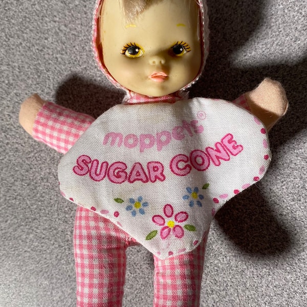 Vintage 1981 Knickerbocker Baby Moppets Sugar Cones 4.75” Plush