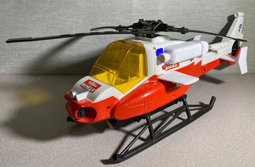 Vintage Tonka Rescue Helicopter Lights, Sounds & Retractable Winch Etsy