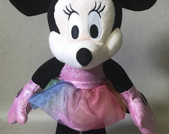 Disney TY Sparkle Minnie Mouse 15” Plush Doll - EUC!!