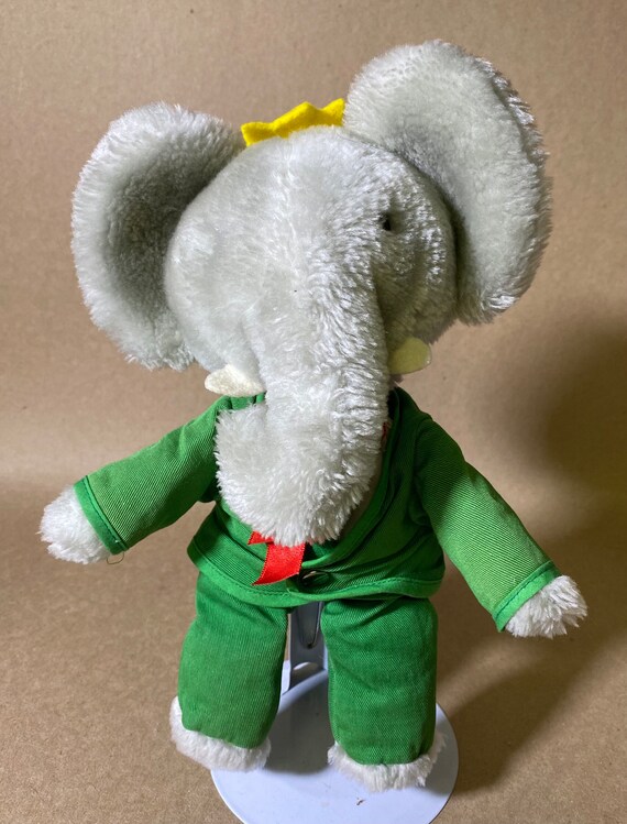 Vintage Eden Toys Babar the Elephant 10.5 Bean Bottom Plush 