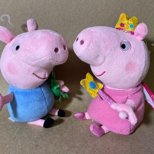 Ty Peppa Pig Princess Peppa 8” & George 7.5” Plush Lot