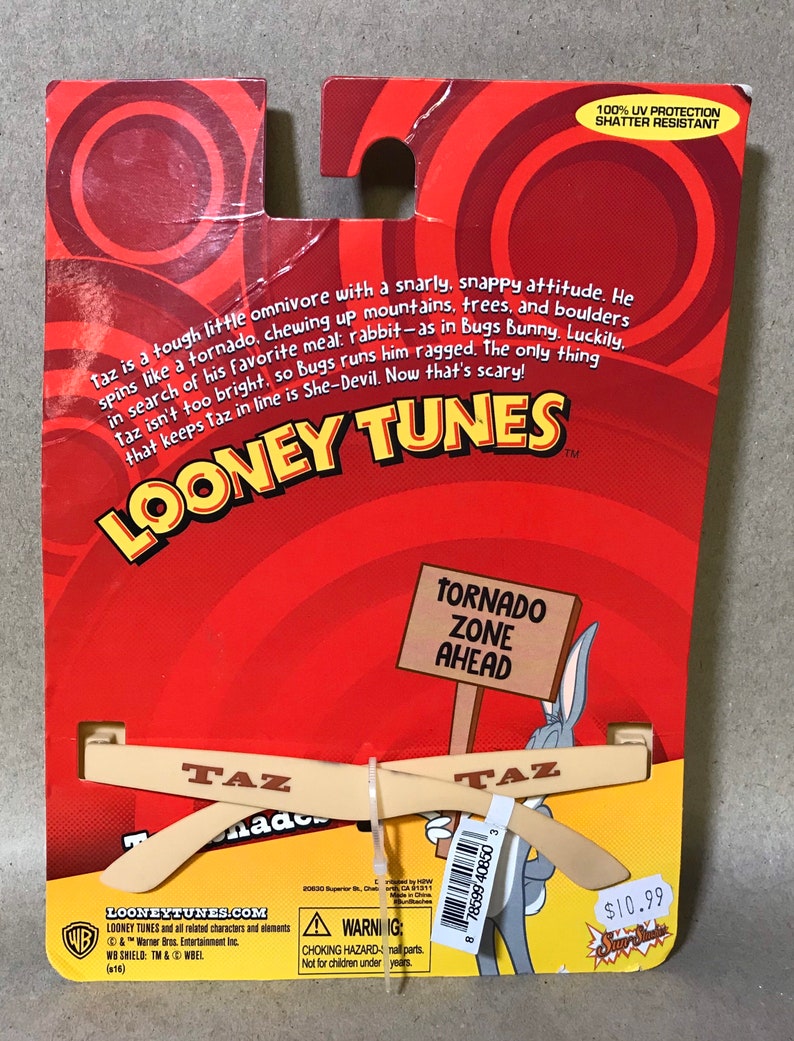NEW!! Warner Bros Looney Tunes Sun-Staches Taz ShadesSunglasses