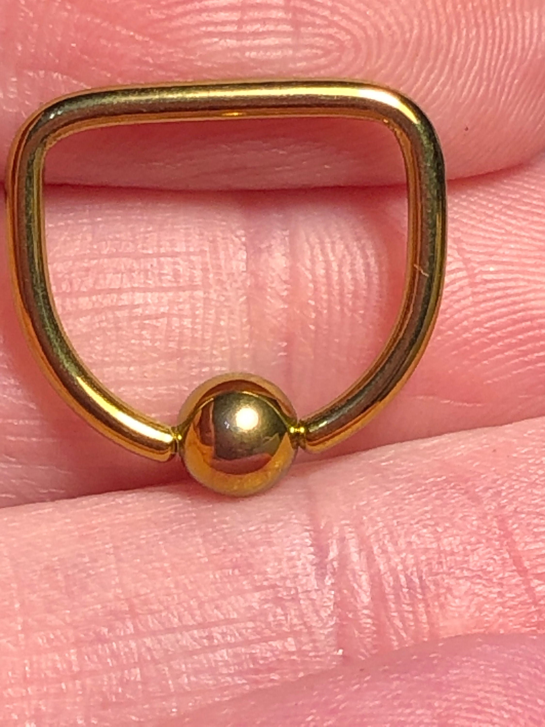 ASTMF136 Medical Grade Gold Titanium D Ring 1.6mm 14g Etsy