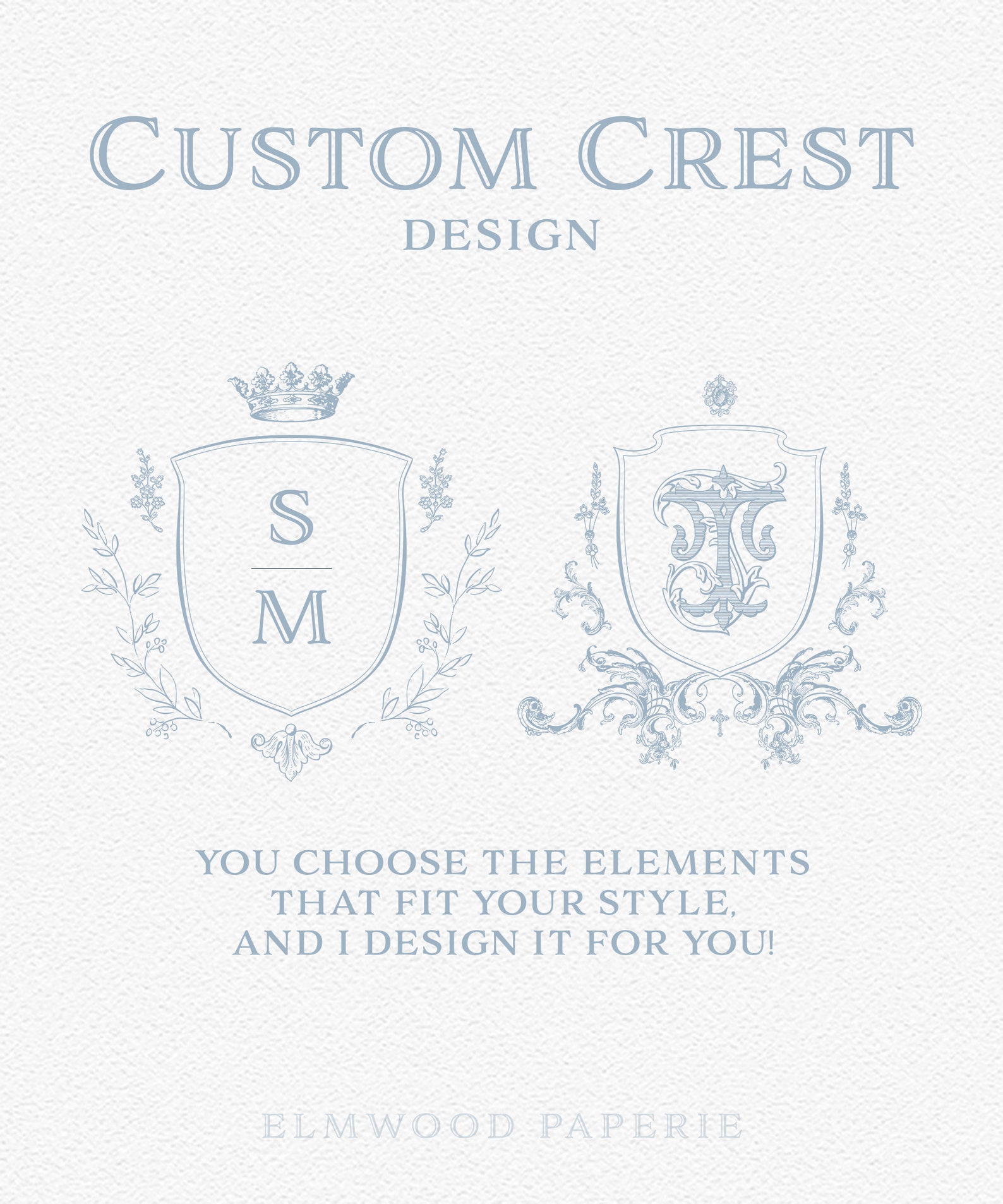 Custom Monogram Crest with Symbols Elegant Wedding Crest Etsy