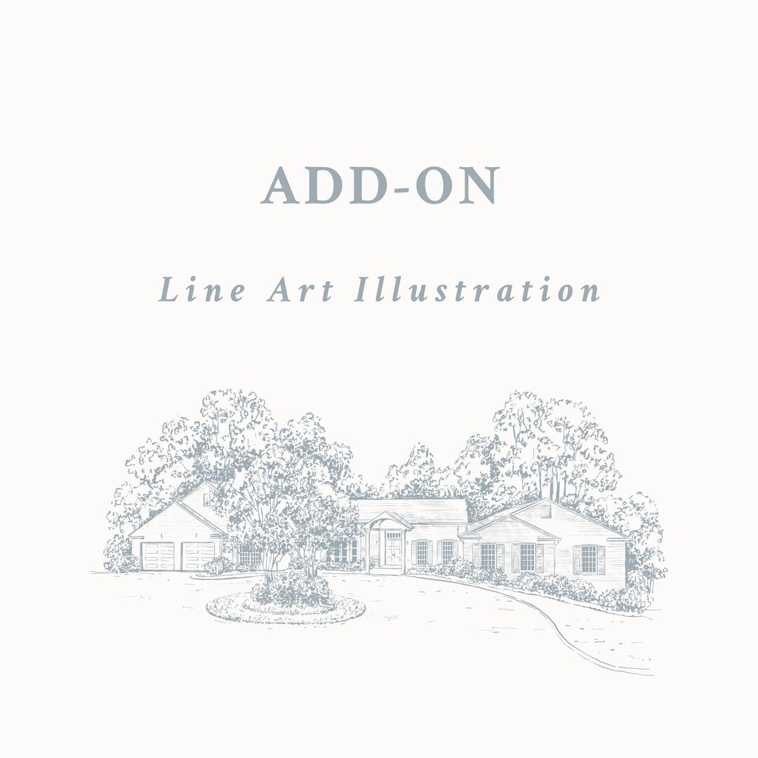 Line Art Venue for Wedding Invitation Custom Illustration Etsy