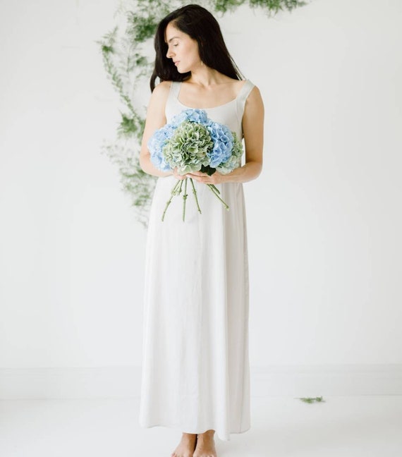 white silk slip dress