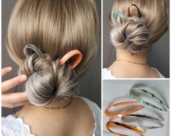 U Shape Hair Bun Holder, Hair Fork, Minimalist Modern Hair Pick, Updo Bun Maker, Hair Pins for Thin and Thick Hair