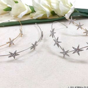 Crystal Star Headband , Starburst Crystal Back Headpiece, Celestial Star Hair Jewelry, Star Wedding Hair Accessory, Star Bridal Headband image 3