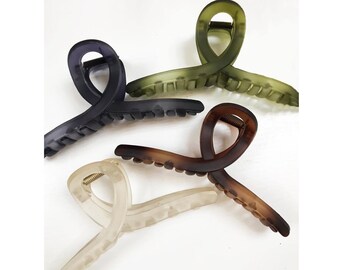 Matte Color Hair Claw Clip, Twisted Rectangle Hair Claw Clip, Hair Clip for Thick Long Hair, Statement Hair Accessory