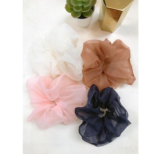 Oversized Organza Scrunchie, Tulle Scrunchie, Chiffon Scrunchie, Mesh Scrunchie, Scrunchie Sets, Hair Tie Bracelet ,Hair Tie image 2