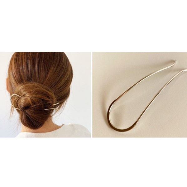 Lightweight Hair Pin, Bun Holder, Metal Hair Fork, Hair Prong, Hair Pick, Wire Hair Pin, Updo Bun Maker, U Pin