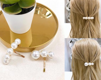 Pearl Ponytail Cuff, Pearl Gold Hair Cuff, Pearl air Curler, Bridal Hair Accessories, Wedding Hair Pin, Wedding Pearl Ponytail Holder