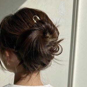 Extra Long Minimalist Hair Folk, Strong Hold Bun Holder, Gold Silver Hair Pick, Wire Hair Pin, Updo Bun, Simple Hair Prong, Metal Hair Stick image 8