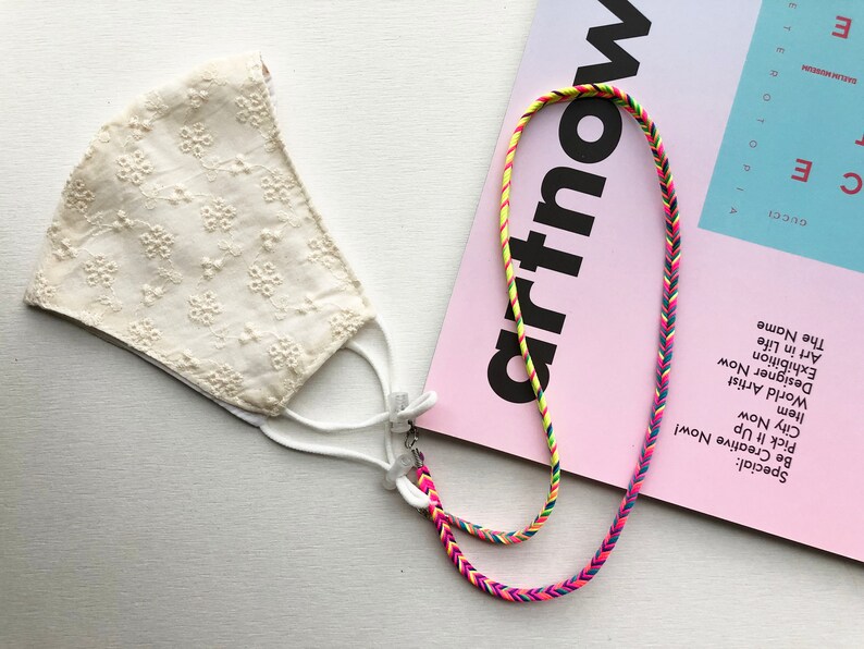 Face Mask Lanyard Face Mask Necklace Neon Face Mask Strap Etsy