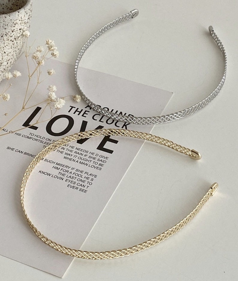 Mesh Metal Headband Minimalist Wave Headband Delicate Modern Etsy