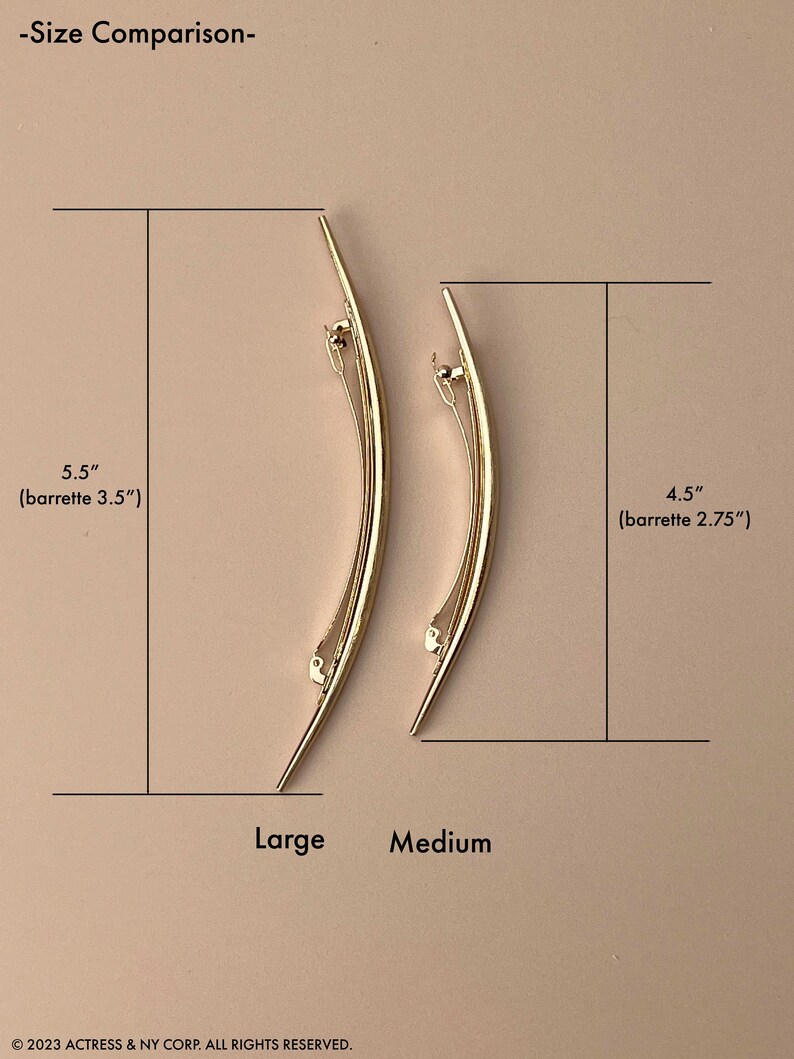 Minimalist Metal Hair Barrette, Crescent Metal Bar Clip, Dainty Gold Daily Hair Pin, Hair Clip for Thin Hair, Sisters and Girlfriends Gift image 7