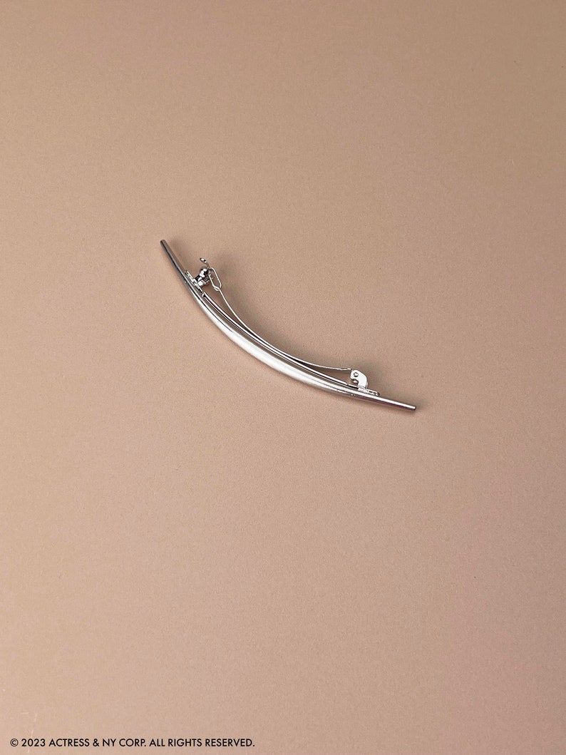 Minimalist Metal Hair Barrette, Crescent Metal Bar Clip, Dainty Gold Daily Hair Pin, Hair Clip for Thin Hair, Sisters and Girlfriends Gift image 4