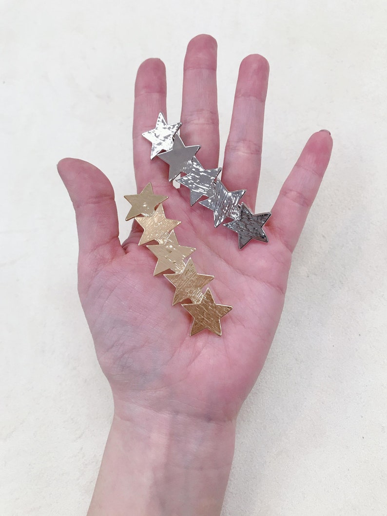 Celestial Star Hair Clip Star Hair Barrette Gold Silver RoseGold Hematite Hair Barrette Gift Starburst Hair Accessory Metal Hair Pin