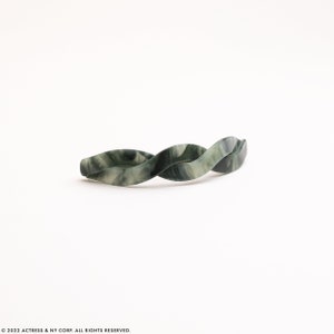 Twisted Marble Hair Barrette, Twisted Bar Barrette, Hair Clip for Thin and Thick Hair, Sisters and Girlfriends Gift, Daily Hair Clip Deep Green