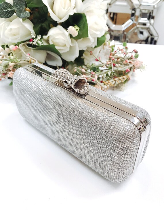 Silver Evening Bag -Gem, Bead, Embroidery, Gorgeous, Buy Now – Luxy Moon