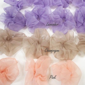 Oversized Organza Scrunchie, Tulle Scrunchie, Chiffon Scrunchie, Mesh Scrunchie, Scrunchie Sets, Hair Tie Bracelet ,Hair Tie Champagne