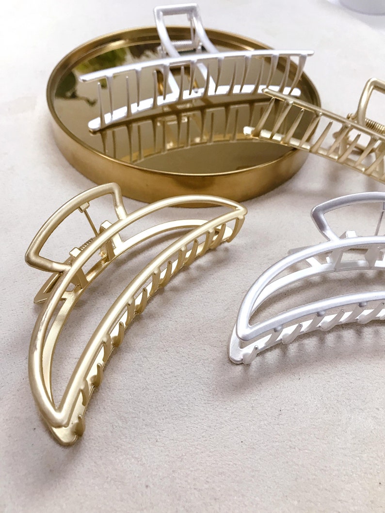 Gold Silver Rose Gold Metal Hair Claw Minimalist Hair Claw Minimal Large Hair Claw Clip for French Twist Claw Clip for Thick Thin Hair